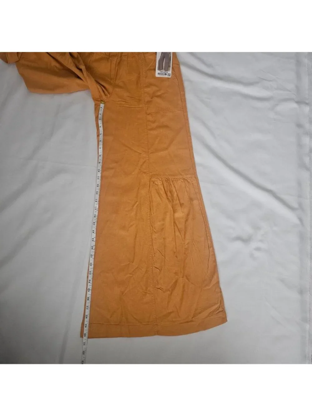 Rewash Brand Mustard Yellow Rayon-Linen Tiered Wide Leg Pants Size Medium, NWT - Picture 10 of 12